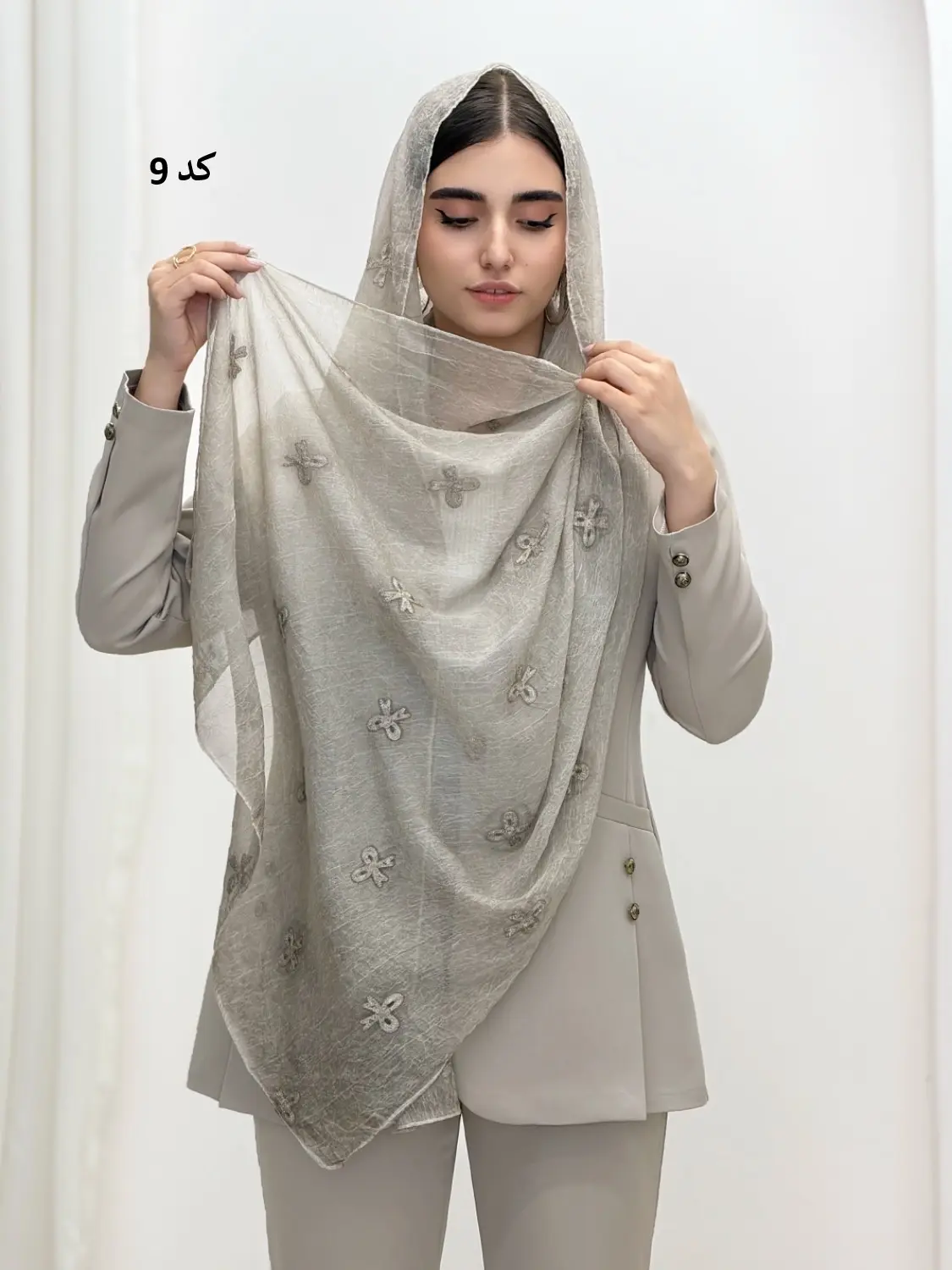 6888-شال گلدوزی پاپیون